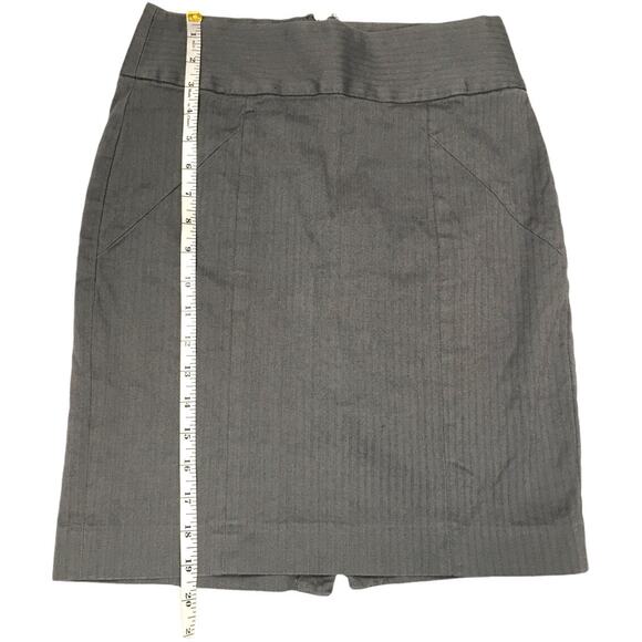 Banana Republic Factory Pencil Skirt Grey Stripe Women's 0 Stretch Cotton Career - Picture 5 of 9